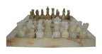 Carved Onyx Chess Set with Variegated Stone Board — alternative view or condition detail