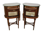 Pair of Louis XVI-Style Marquetry Bedside Cabinets with Glass Tops — alternative view or condition detail