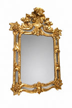 Rococo Giltwood Wall Mirror with Floral Crest — alternative view or condition detail
