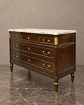 Louis XVI-Style Five-Drawer Chest with White Marble Top — main view
