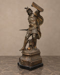 Roman Warrior Spelter Sculpture with Shield and Sword — main view