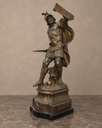 Roman Warrior Spelter Sculpture with Shield and Sword — main view