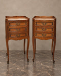 Pair of Cherrywood Bedside Chests on Cabriole Legs — main view