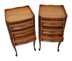 Pair of Cherrywood Bedside Chests on Cabriole Legs — alternative view or condition detail