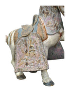 Large Polychrome Porcelain Horse with Ornamental Saddle — alternative view or detail
