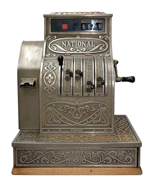 National Cast-Iron Cash Register with Wooden Cash Drawer — alternative view or detail