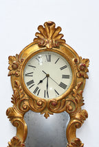 Gilt Carved Wall Clock with Bevelled Mirror — detail or alternate view