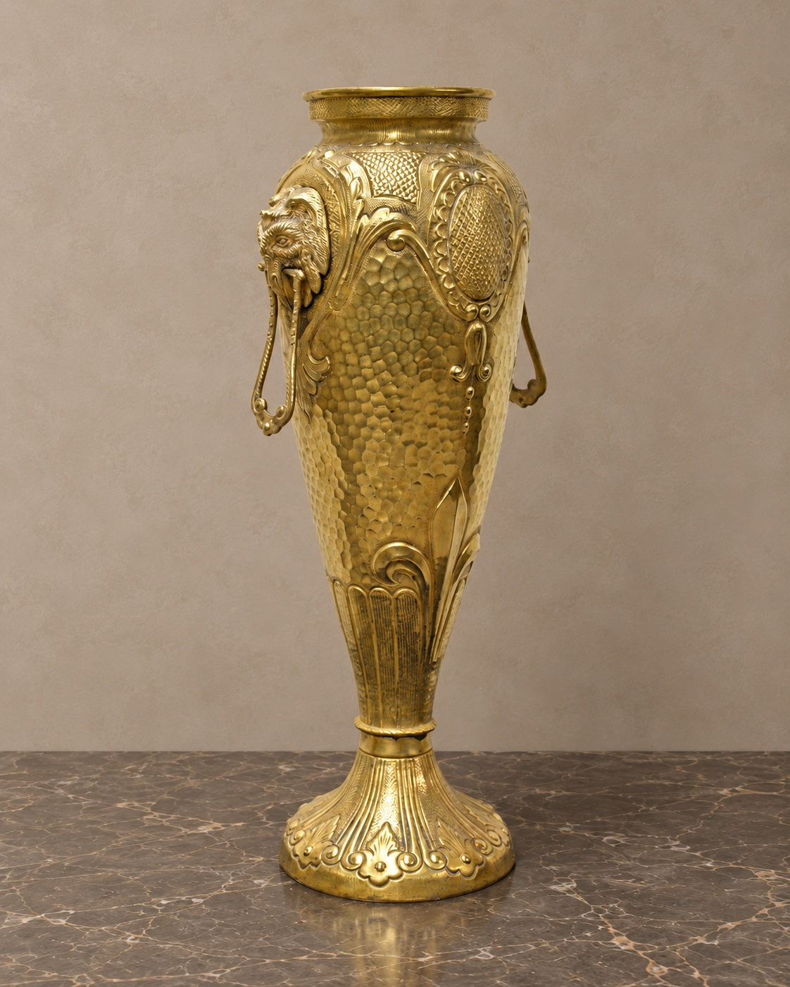 Gilt-Bronze Vase with Lion-Mask Ring Handles — main view