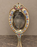 Floral Cloisonne Oval Hand Mirror — main view