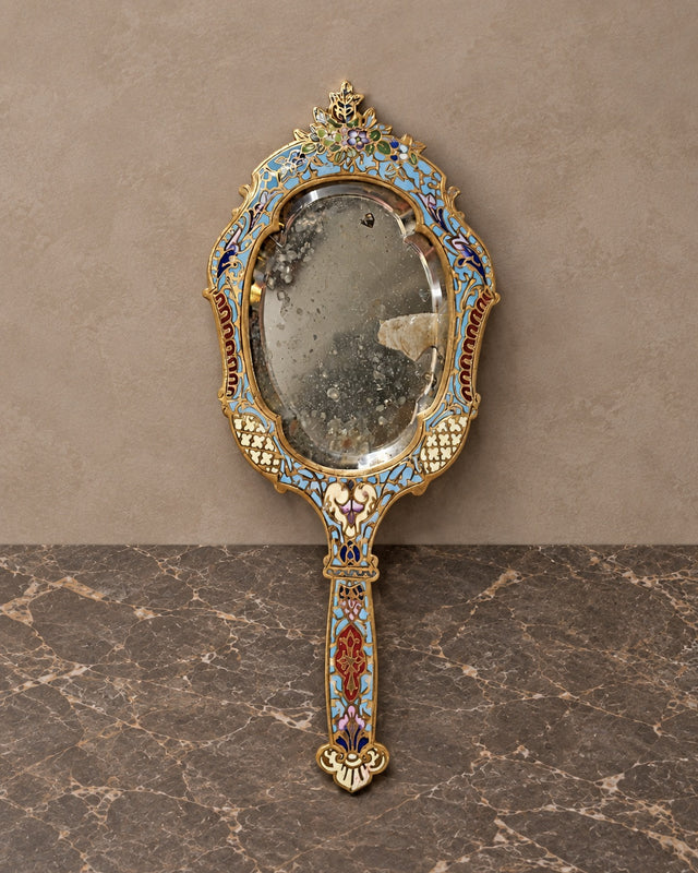 Cloisonne Hand Mirror with Ornamental Handle