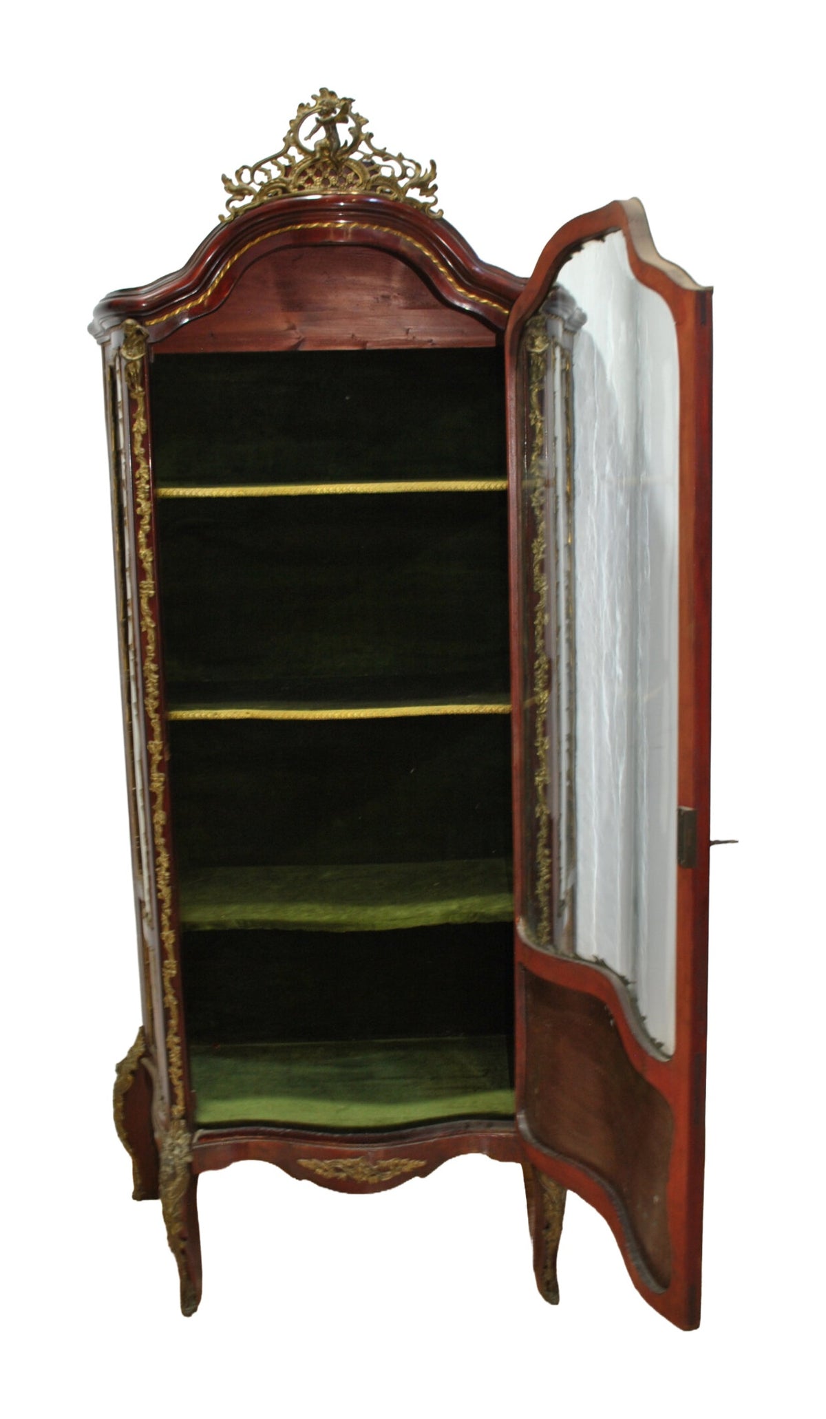 Louis XV-Style Display Cabinet with Painted Romantic Panels — alternate view