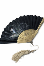 Antique Black Painted Fan with Gilt Metal Sticks — detail or alternate view