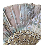 Antique Painted Fan with Pierced Giltwood Sticks — detail or alternate view