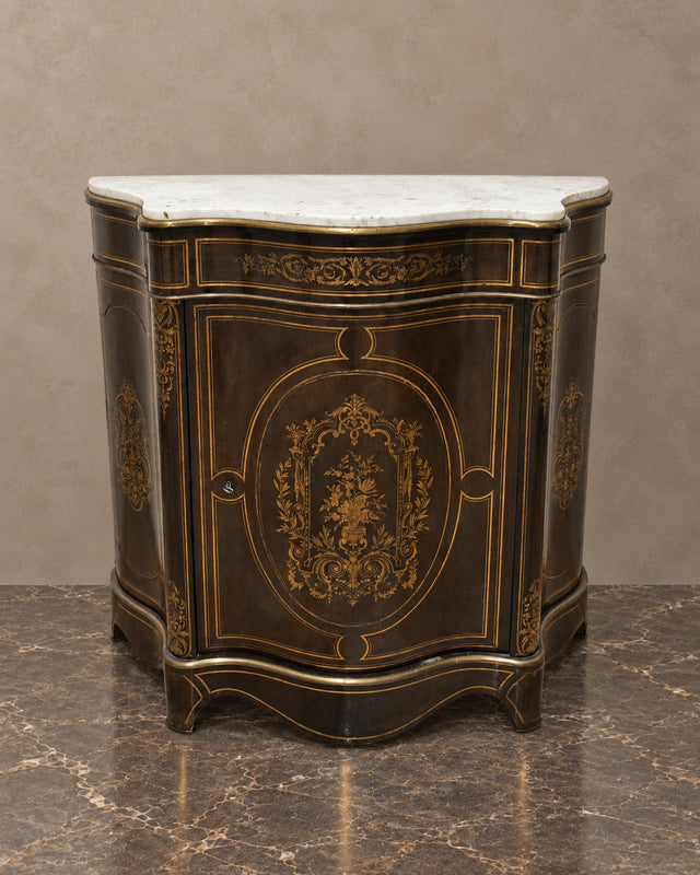 Napoleon III-Style Walnut Marquetry Cabinet