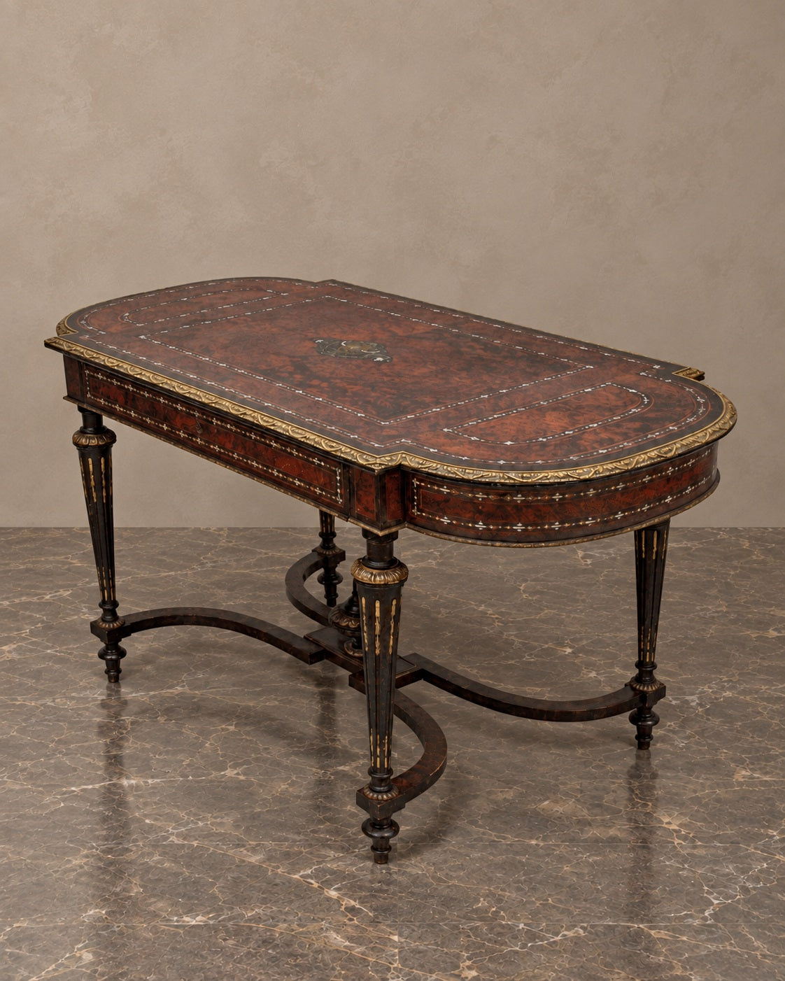 Napoleon III-Style Marquetry Writing Table — main view