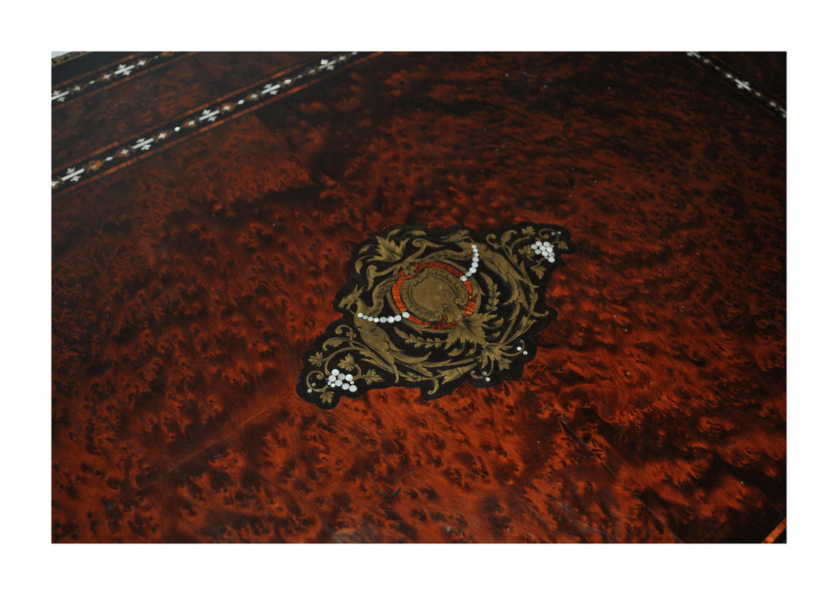 Napoleon III-Style Marquetry Writing Table — alternative view or detail