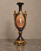 Cobalt-Glazed Vase with Romantic Scene and Gilt Mounts — main view