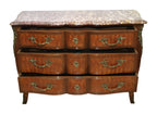 Louis XV-Style Walnut Chest with Shaped Marble Top — alternative view or condition detail