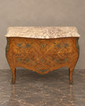 Louis XV-Style Floral Marquetry Bombé Chest — main view