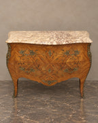 Louis XV-Style Floral Marquetry Bombé Chest — main view