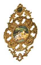 Rococo Gilt-Bronze Plaque with Porcelain Medallions — original detail view 1