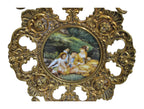 Rococo Gilt-Bronze Plaque with Porcelain Medallions — original detail view 2