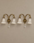 Pair of Gilt-Bronze Sconces with Opaline Shades — styled main view