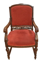 Carved Oak Dining Suite with Marble-Top Sideboard — original detail view 2