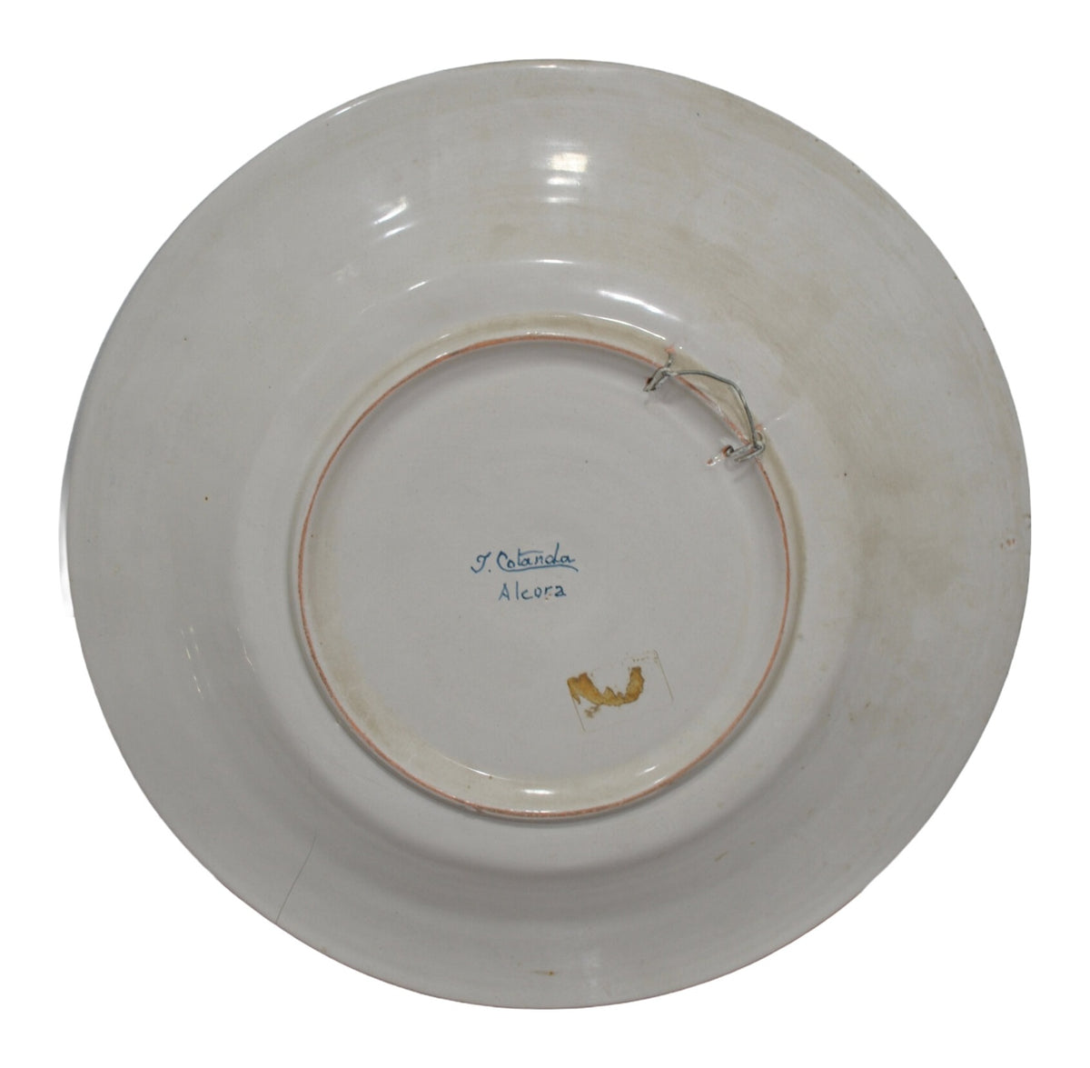 Alcora Ceramic Plate with Cherub Scene — original detail view 1