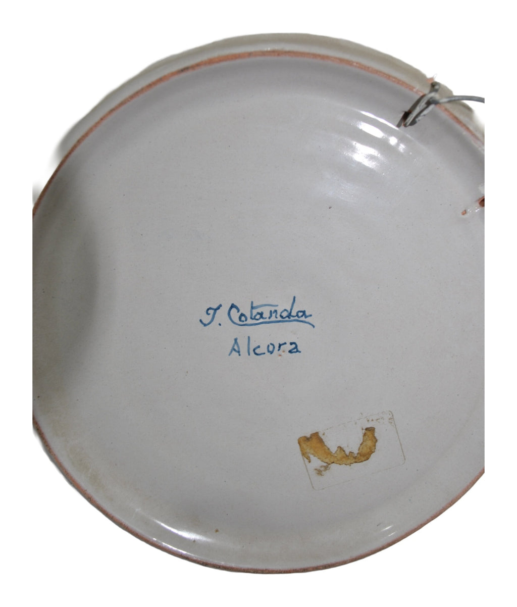 Alcora Ceramic Plate with Cherub Scene — original detail view 2