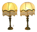 Pair of Fringed Silk-Shade Table Lamps — original detail view 2