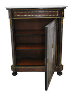Empire-Style Burr-Walnut Cabinet with Marble Top — original detail view 1