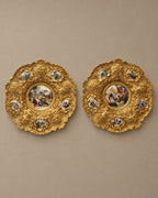 Pair of Spanish Gilt-Bronze Decorative Plaques — styled main view