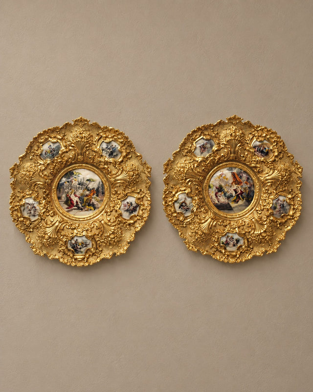 Pair of Spanish Gilt-Bronze Decorative Plaques