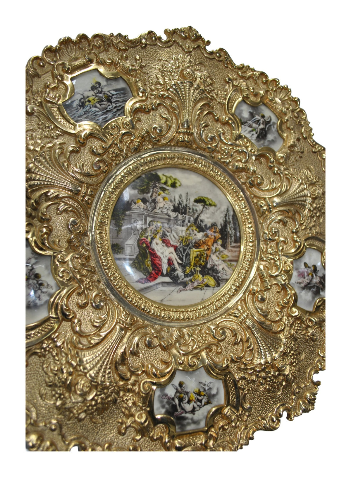Pair of Spanish Gilt-Bronze Decorative Plaques — original detail view 1