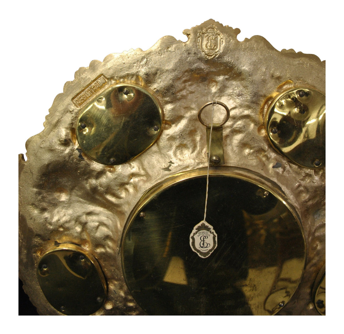 Pair of Spanish Gilt-Bronze Decorative Plaques — original detail view 3