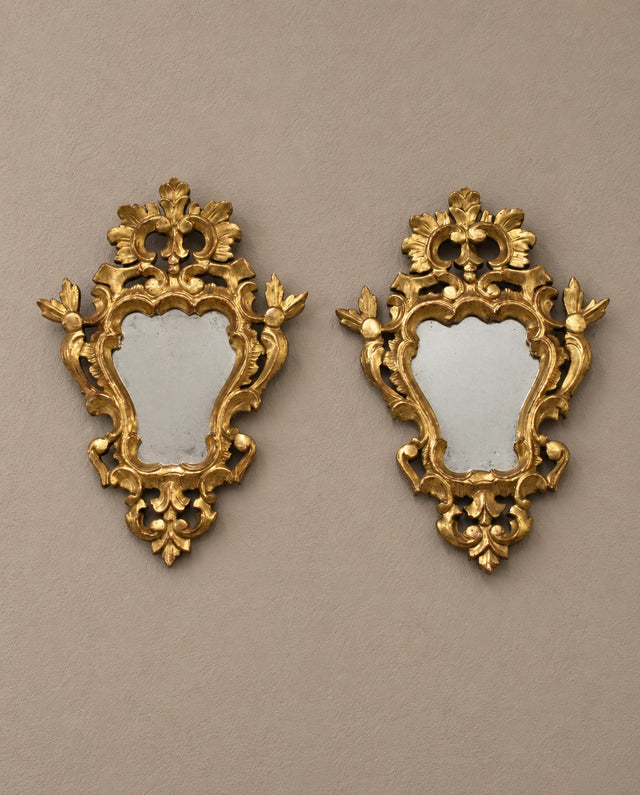 Pair of Small Gilt Louis XV-Style Mirrors