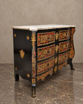 Napoleon III-Style Ebonized Marble-Top Chest — styled main view