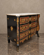 Napoleon III-Style Ebonized Marble-Top Chest — styled main view