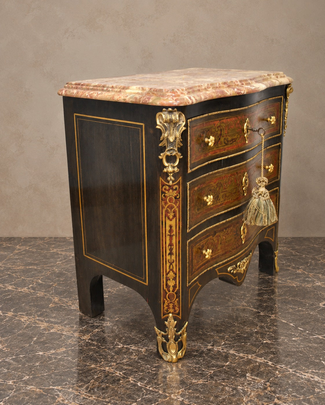 Small Napoleon III-Style Marquetry Chest — styled main view