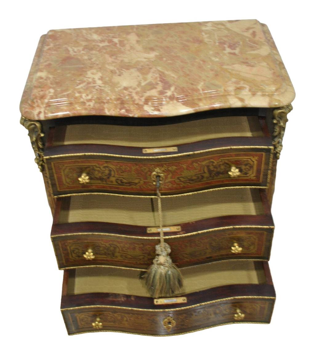 Small Napoleon III-Style Marquetry Chest — original detail view 1