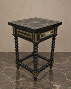 Ebonized Napoleon III-Style Side Table — styled main view