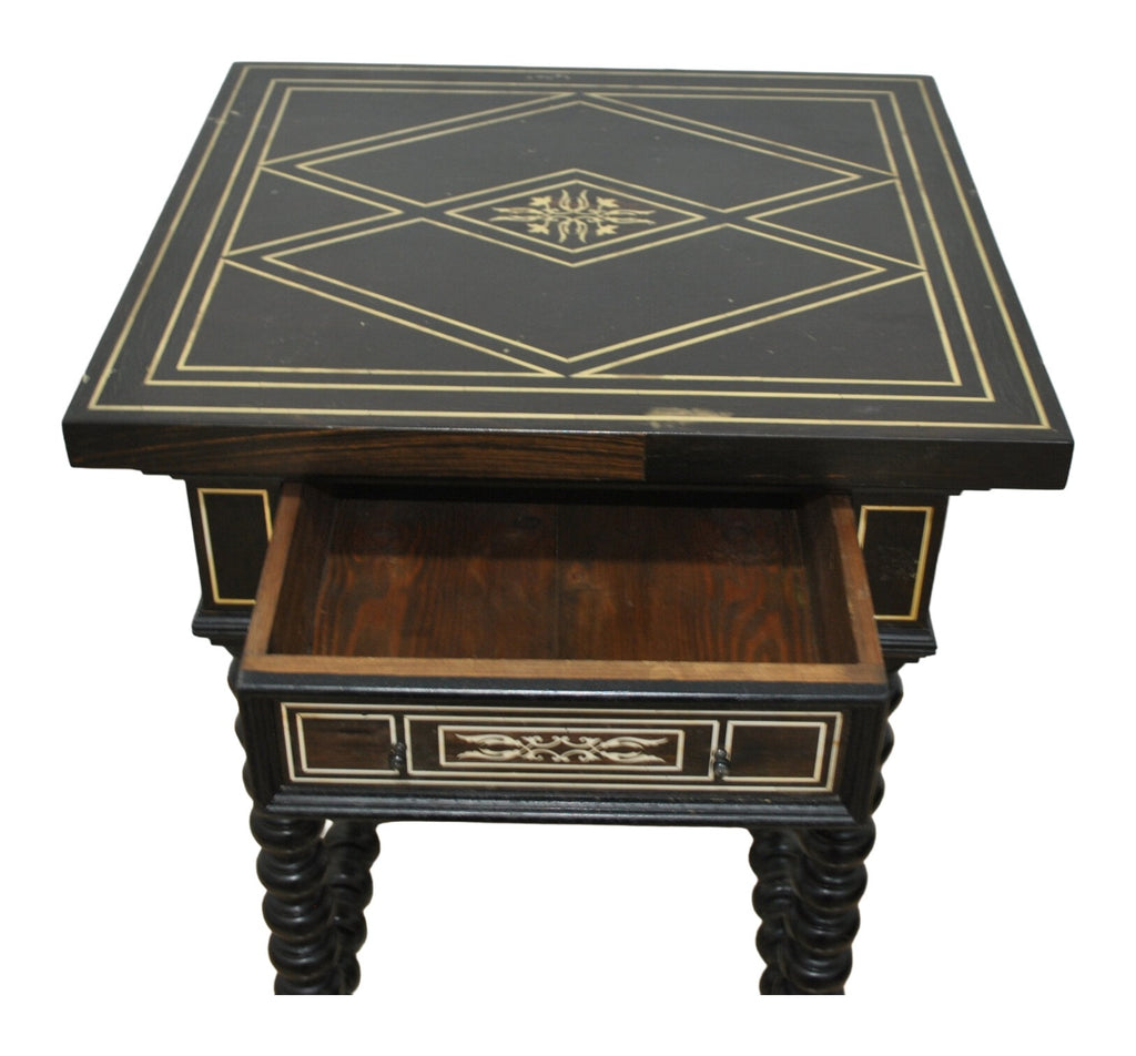 Ebonized Napoleon III-Style Side Table — original detail view 1