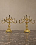 Pair of Seven-Light Gilt-Bronze Candelabra — styled main view