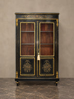 Black-and-Gilt Napoleon III-Style Display Cabinet — styled main view