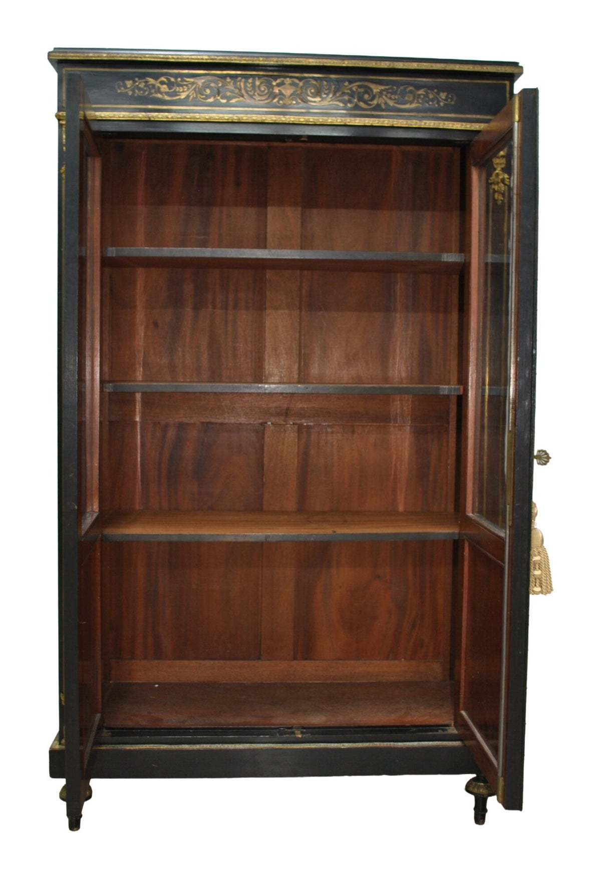 Black-and-Gilt Napoleon III-Style Display Cabinet — original detail view 1