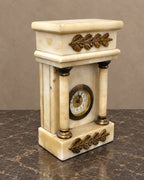 Empire-Style Alabaster and Bronze Mantel Clock — styled main view