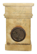 Empire-Style Alabaster and Bronze Mantel Clock — original detail view 1