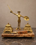 Don Quixote Onyx Inkstand with Letter Opener — styled main view