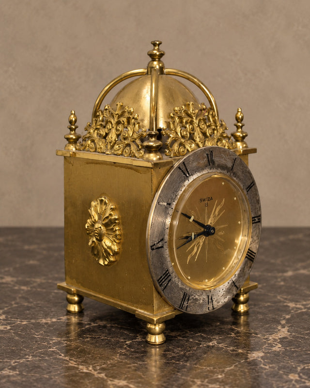 Swiza 8 Gilt-Tone Alarm Clock — Decorative